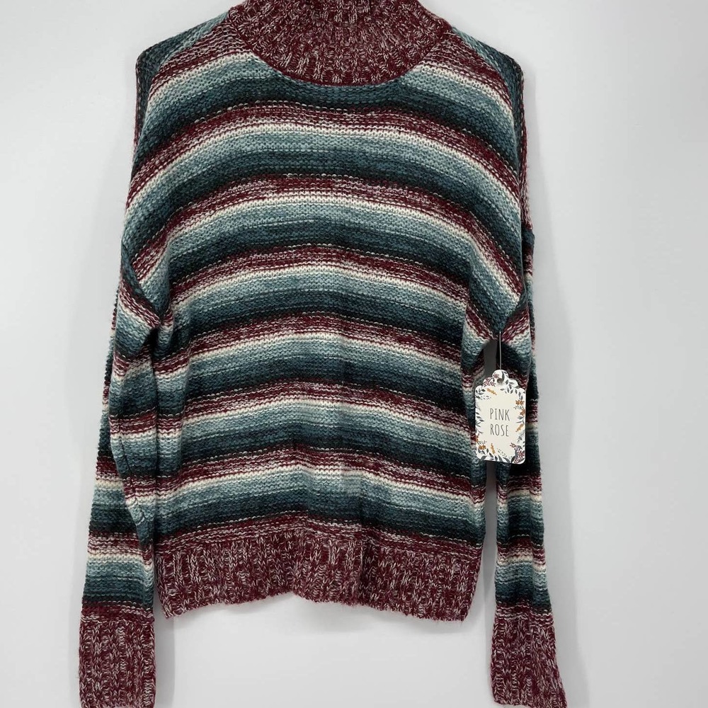 PINK REPUBLIC ZINFANDEL STRIPE LIGHTWEIGHT LONG SLEEVE SWEATER SMALL
